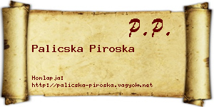 Palicska Piroska névjegykártya